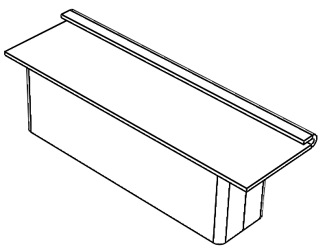 Hiilenpudotusluukku, kiinteä luukku, 50x200 mm