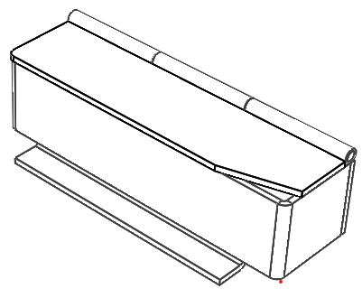 Hiilenpudotusluukku, saranoitu luukku, 65x220 mm