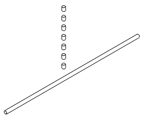 Set 7 spacer cylinders, gasket