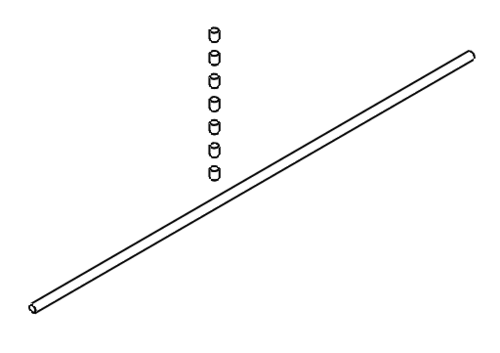 Set 7x spacer cylinders ø15x20 mm, 1100 mm gasket