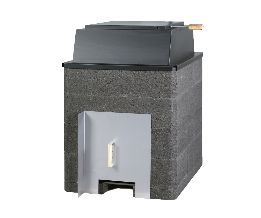 Lid for smoke sauna heater