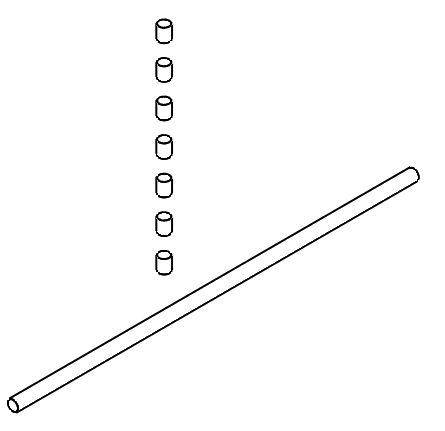 Kohdistuslieriösetti 7 kpl ø15x20 mm, 600 mm tiiviste