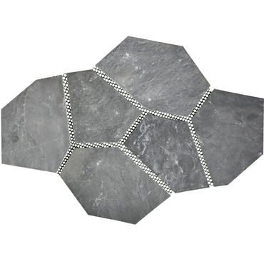 Crazy Slate mosaic black 10-12